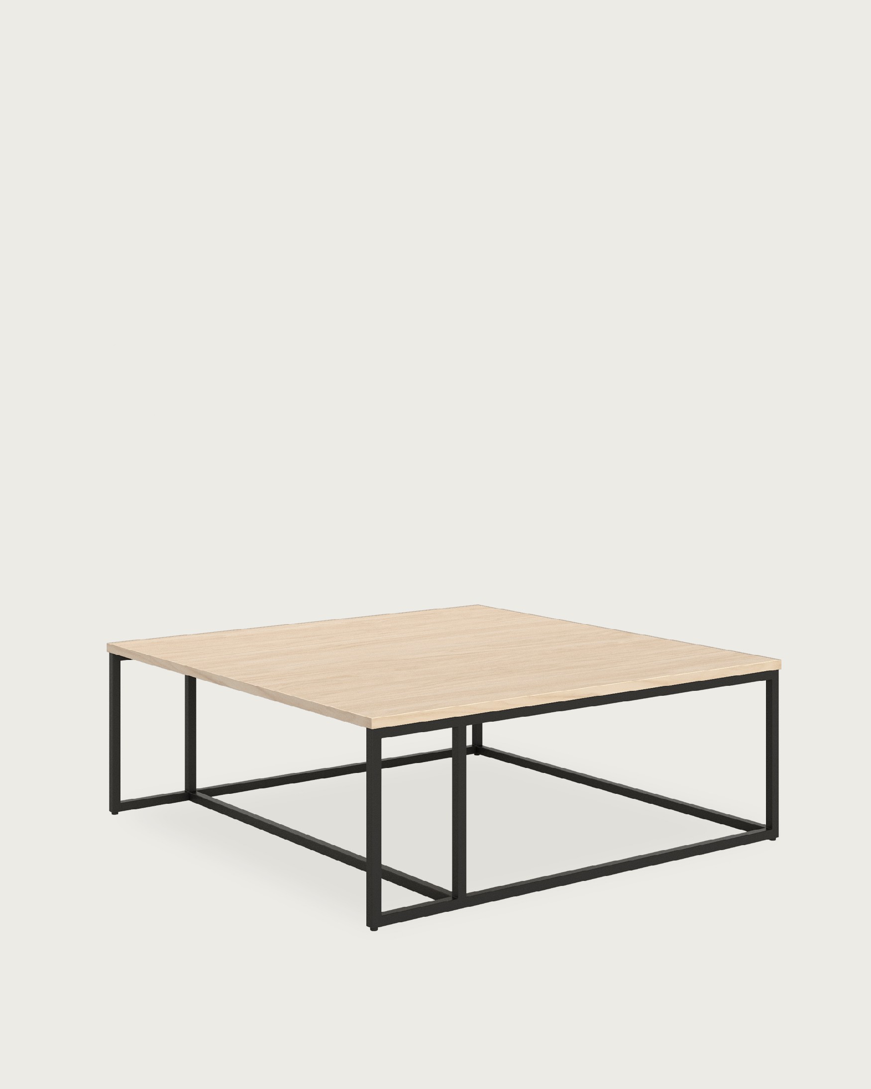 Zenit side table with alpine melamine top and black metal leg 80 x 80 cm