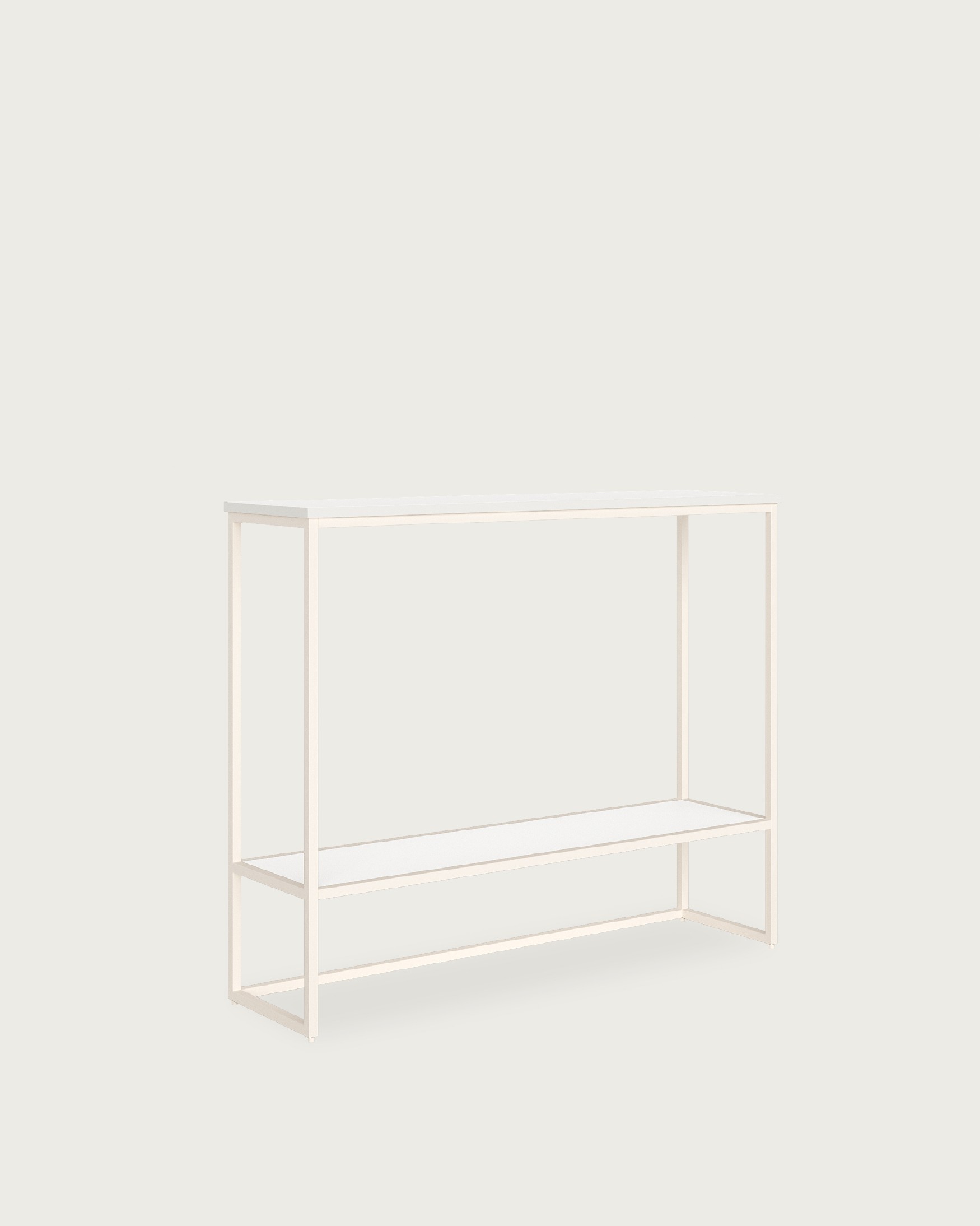 Zenit receiver in extra white melamine and ivory structure, 90 x 26 x 77 cm