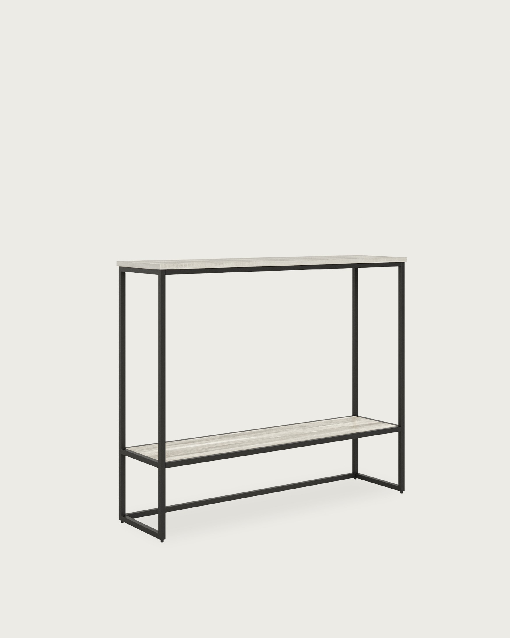 Recibidor Zenit de melamina artic y estructura negra, 90 x 26 x 77 cm