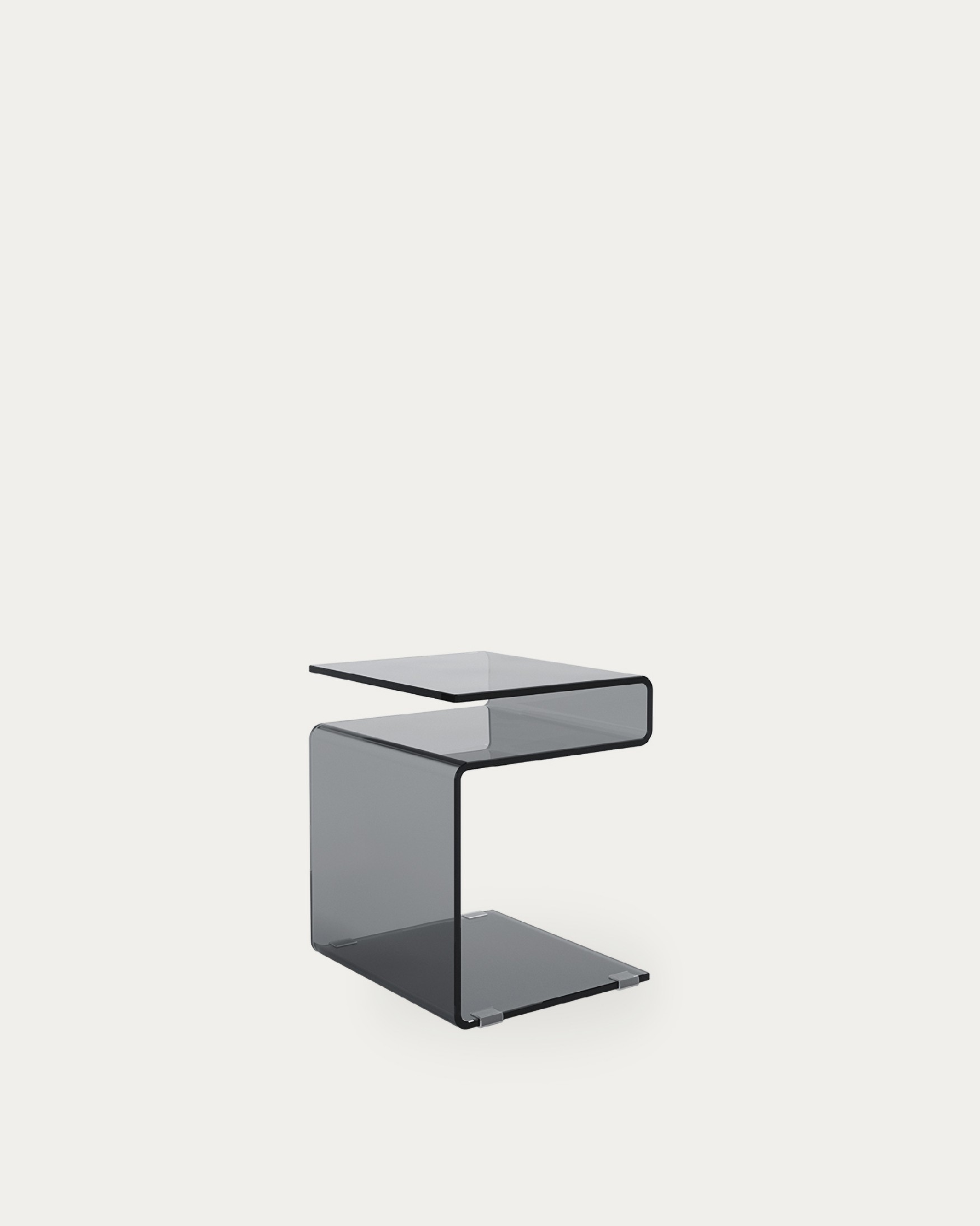 Zeta auxiliary table made of tempered glass in graphite color (12 mm)
