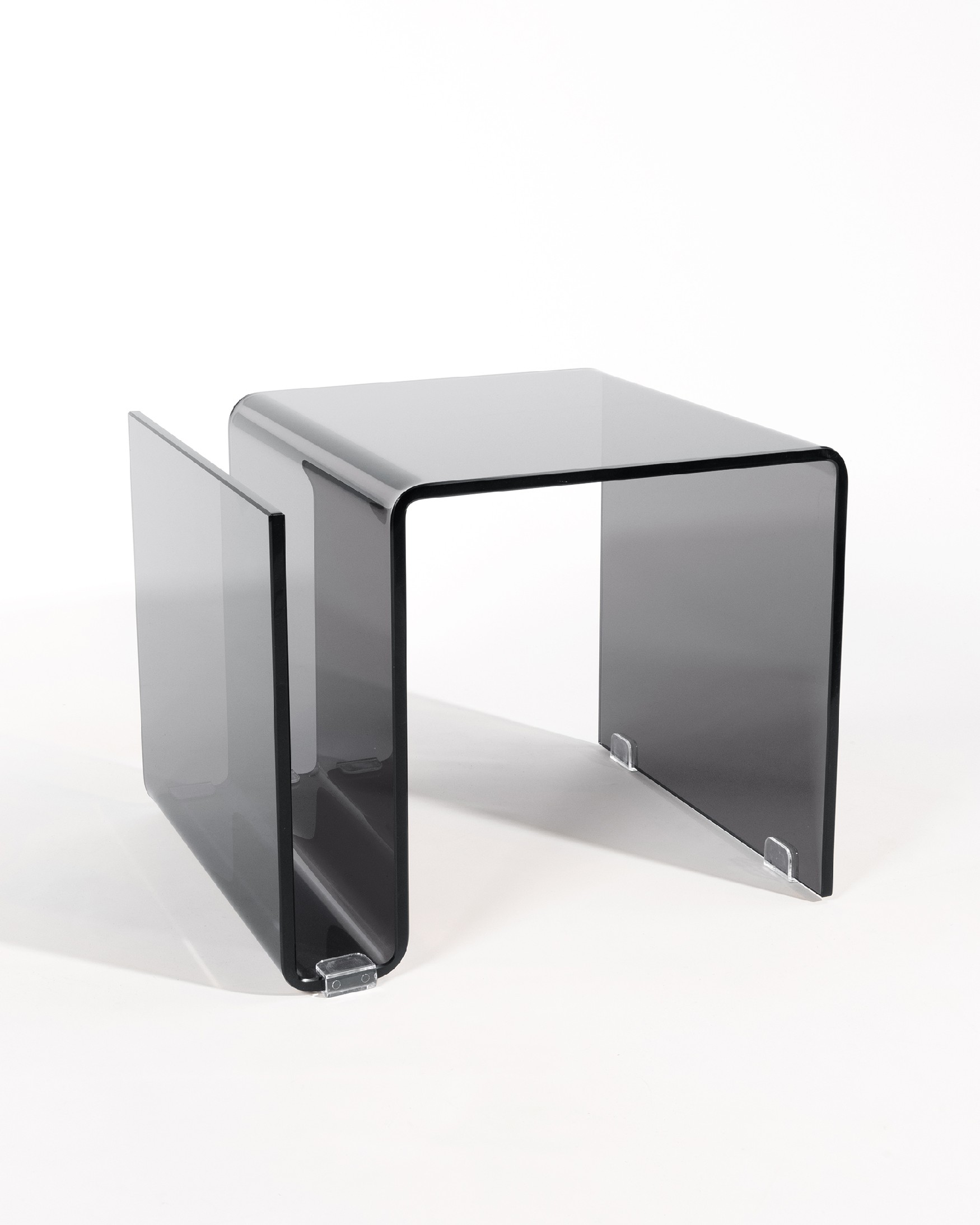 Zeta auxiliary table made of tempered glass in graphite color (12 mm)