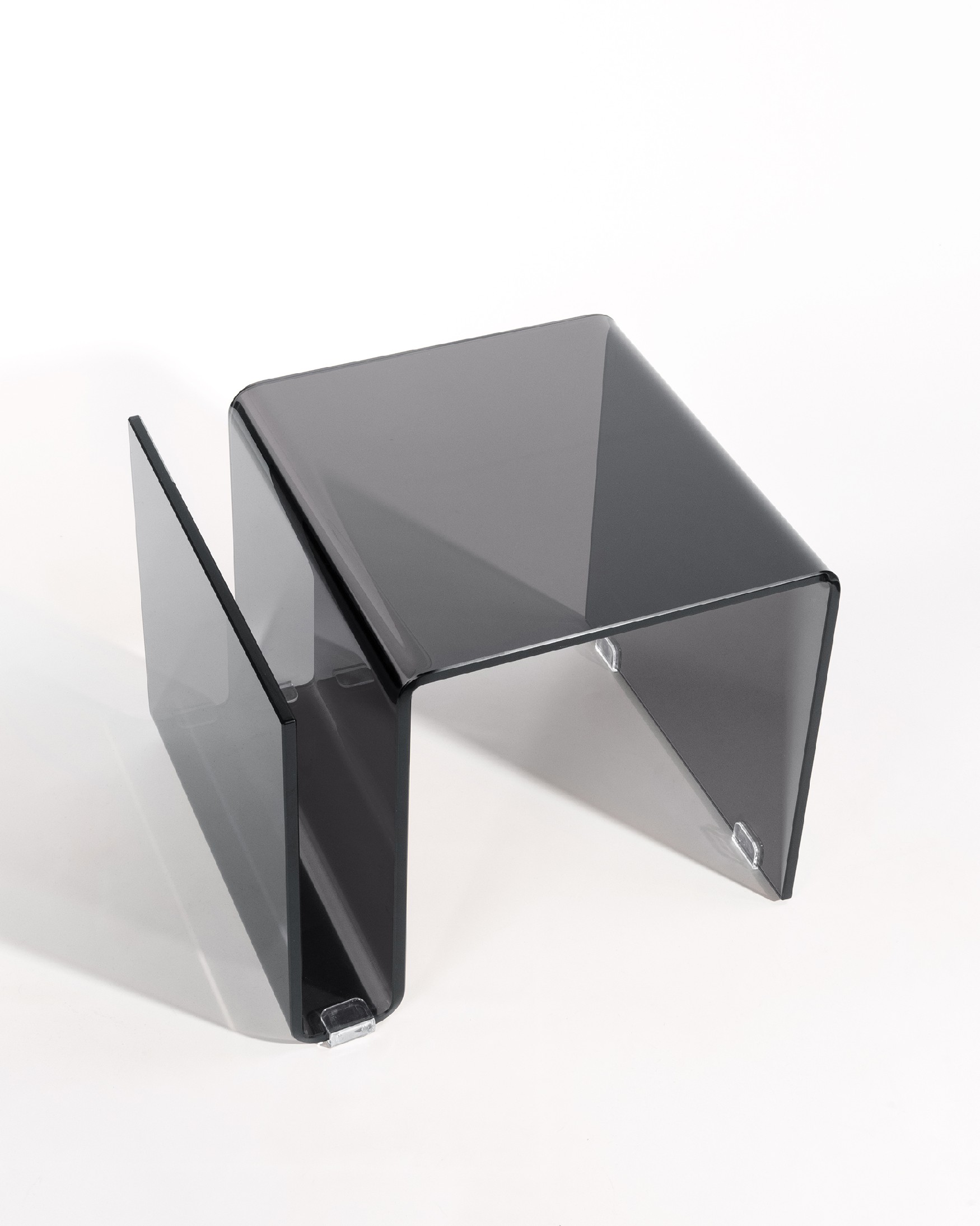 Zeta auxiliary table made of tempered glass in graphite color (12 mm)