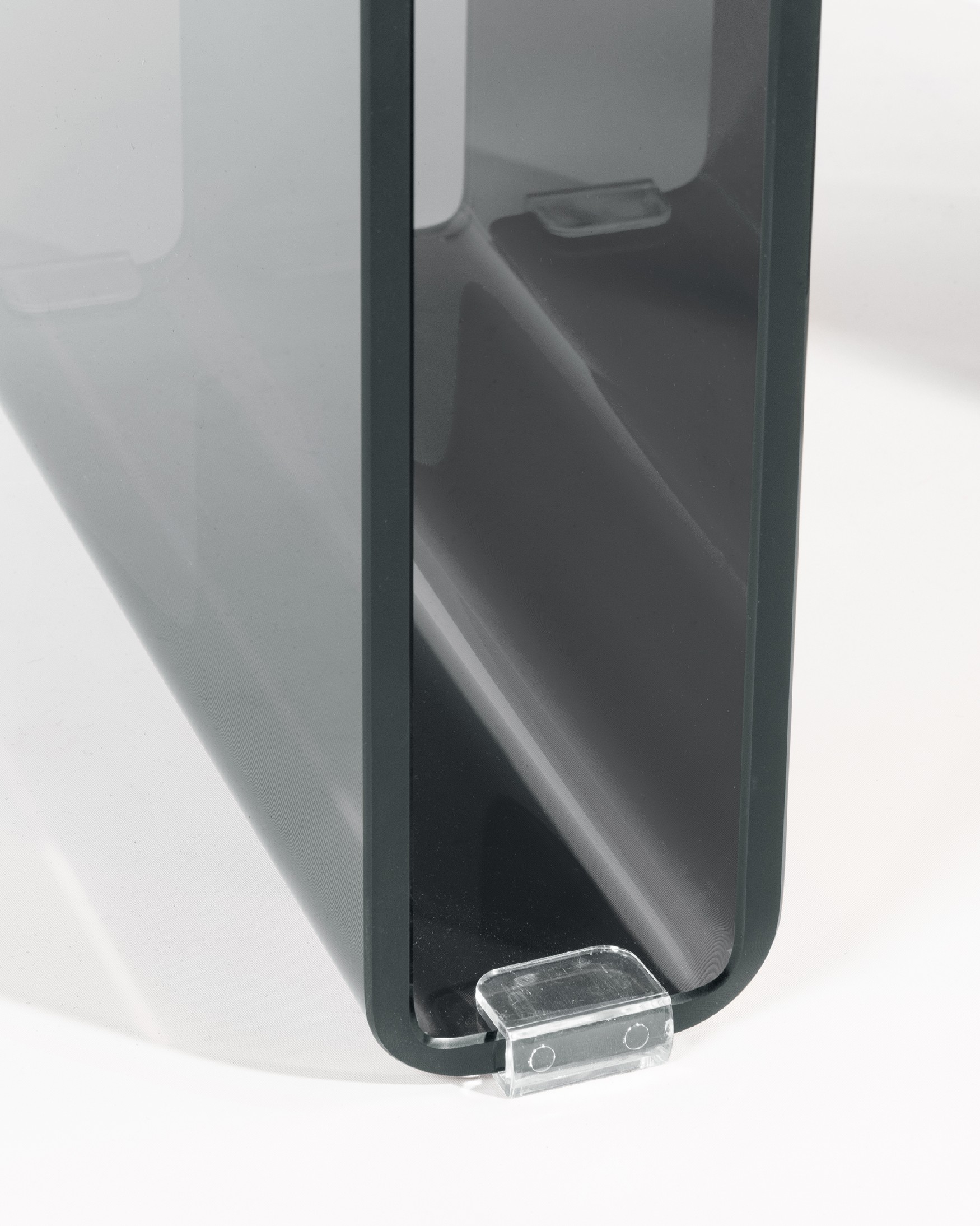 Zeta auxiliary table made of tempered glass in graphite color (12 mm)