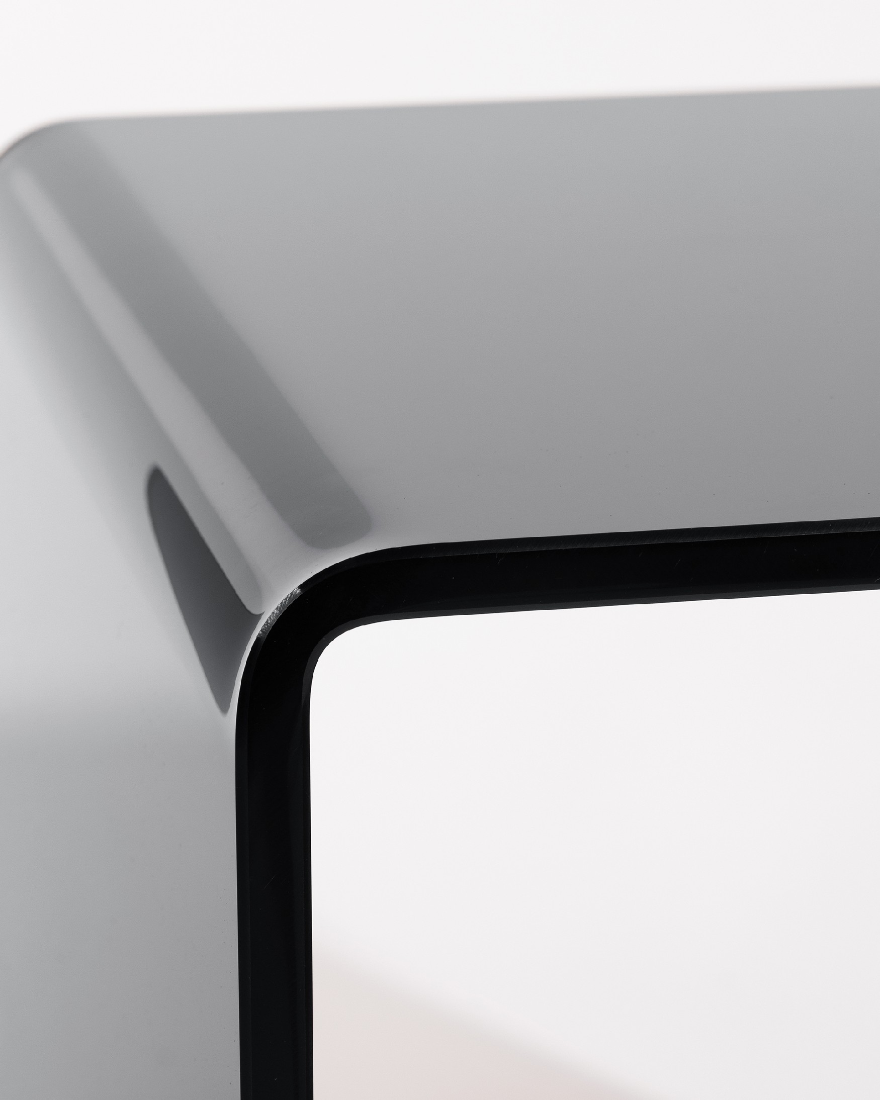 Zeta auxiliary table made of tempered glass in graphite color (12 mm)