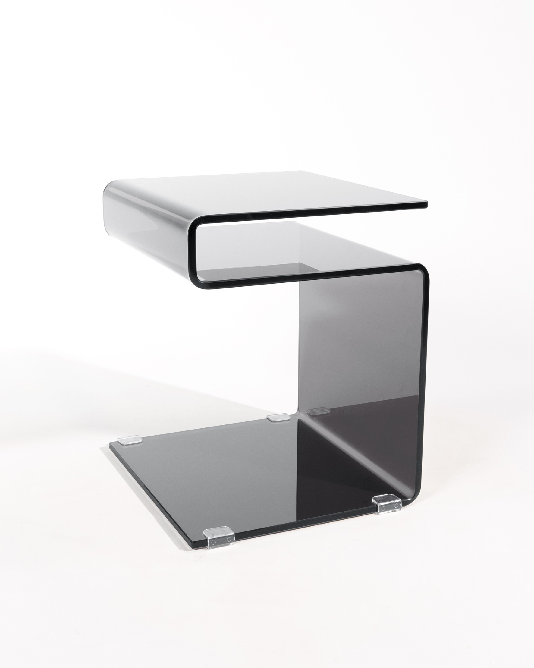 Zeta auxiliary table made of tempered glass in graphite color (12 mm)