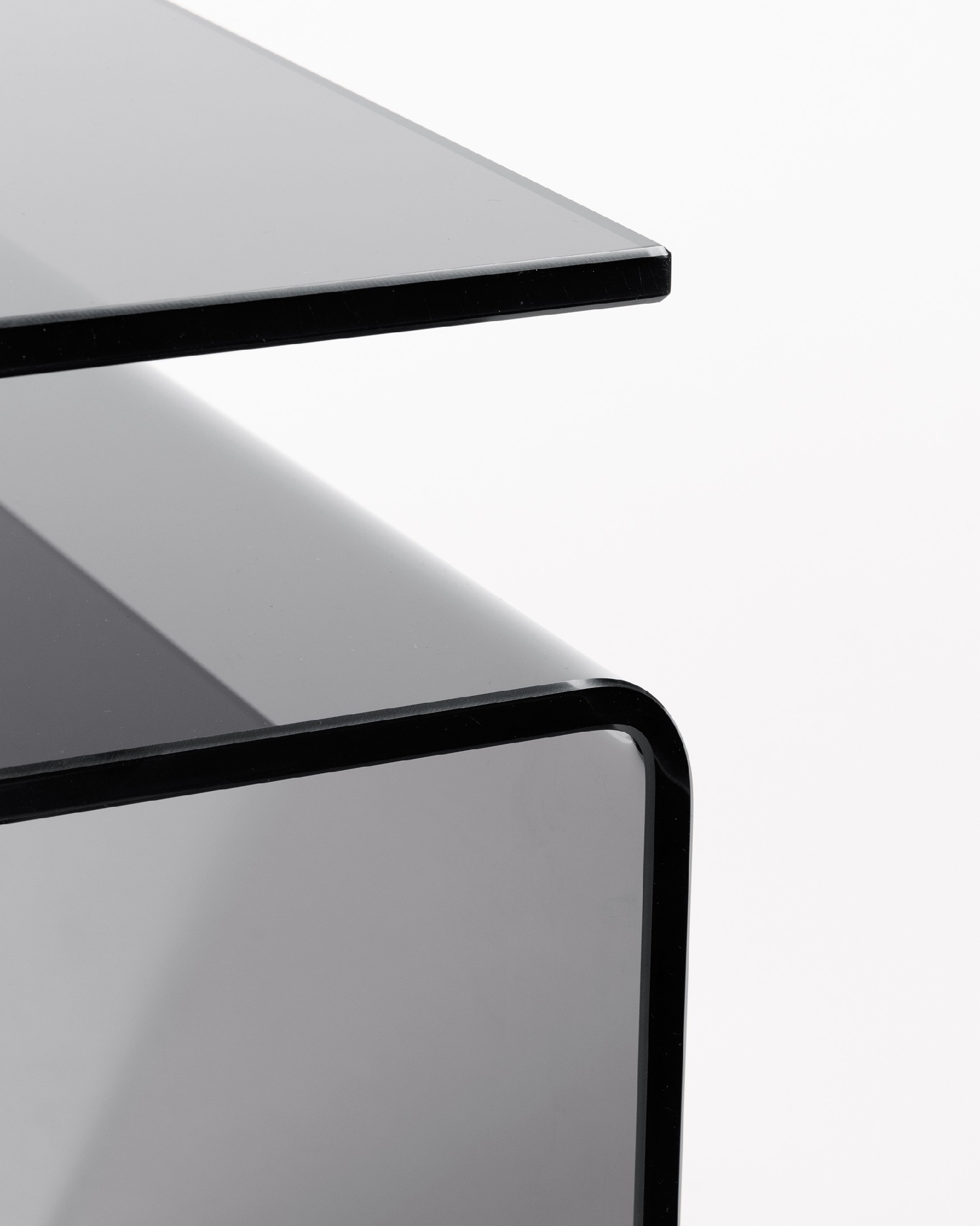 Zeta auxiliary table made of tempered glass in graphite color (12 mm)
