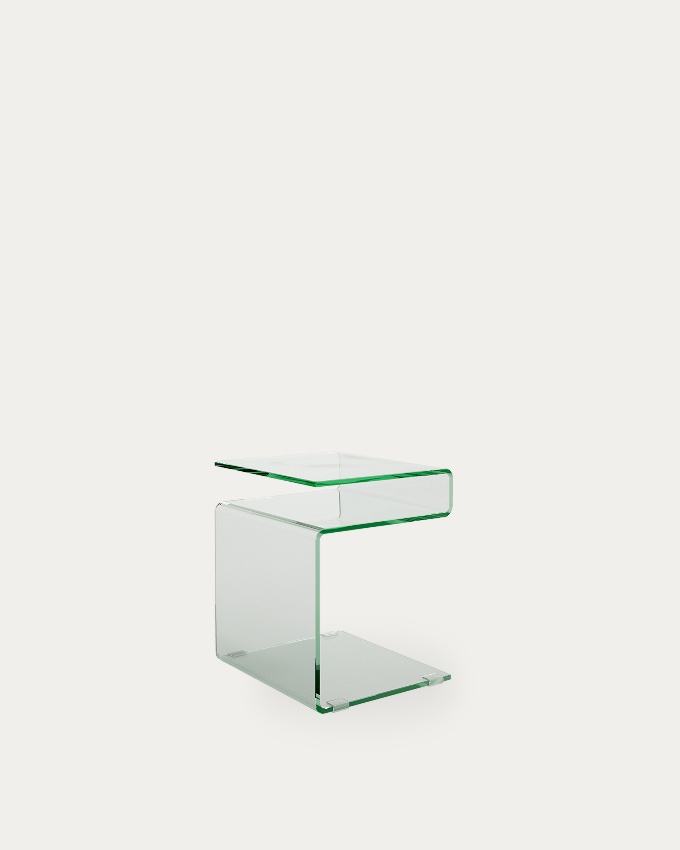 Zeta auxiliary table made of tempered glass in transparent color (12 mm)