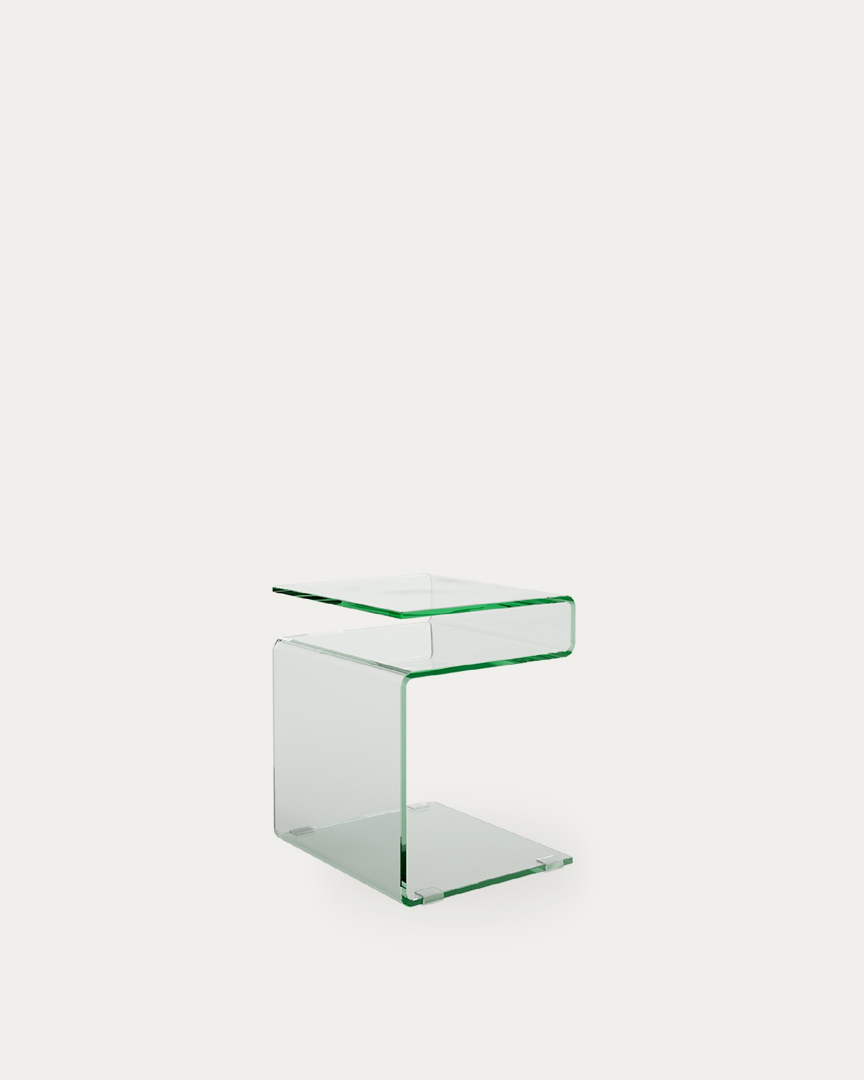 Mesa auxiliar Zeta de cristal templado color transparente (12 mm)