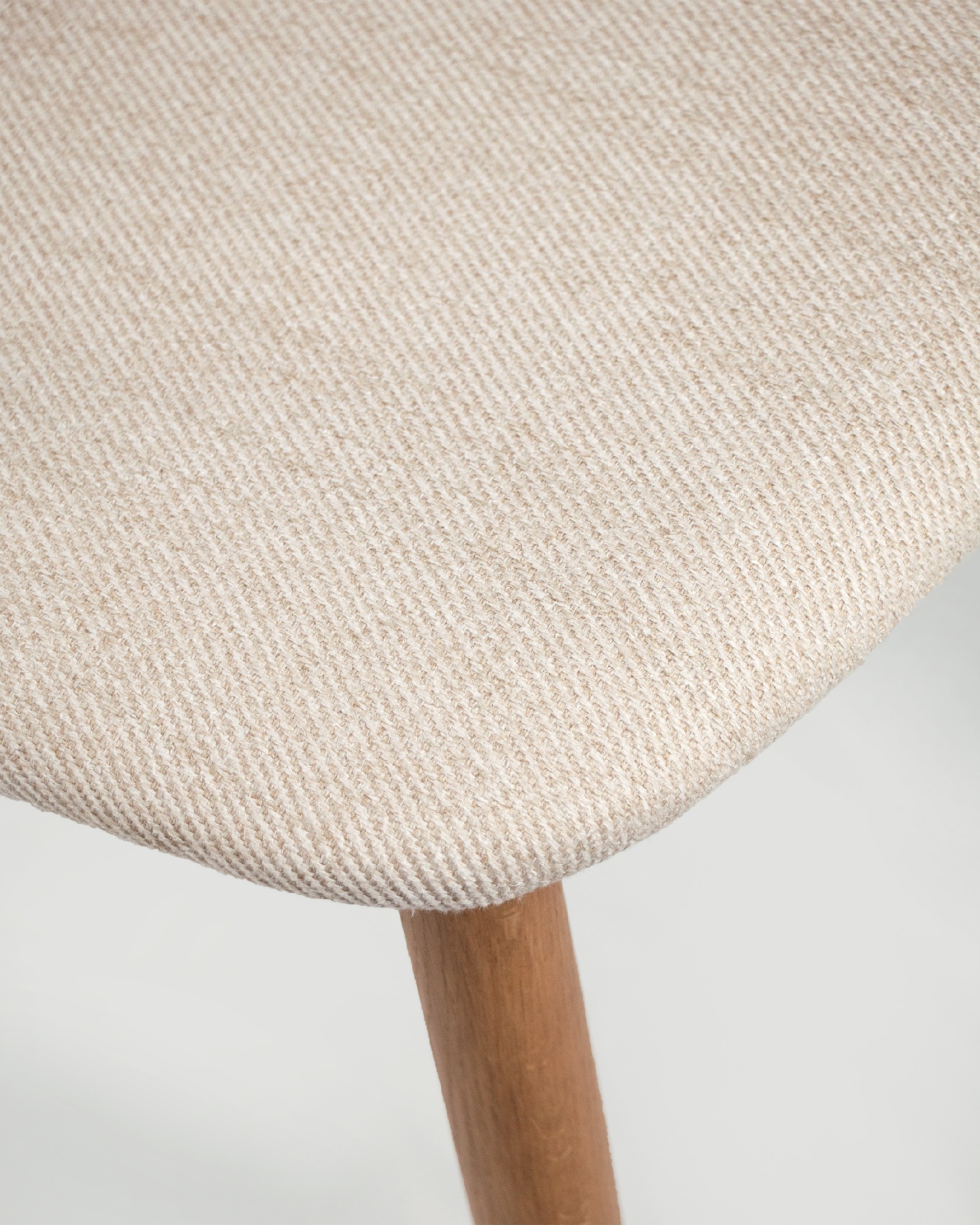 Zion chair with mother-of-pearl upholstery and natural oak structure