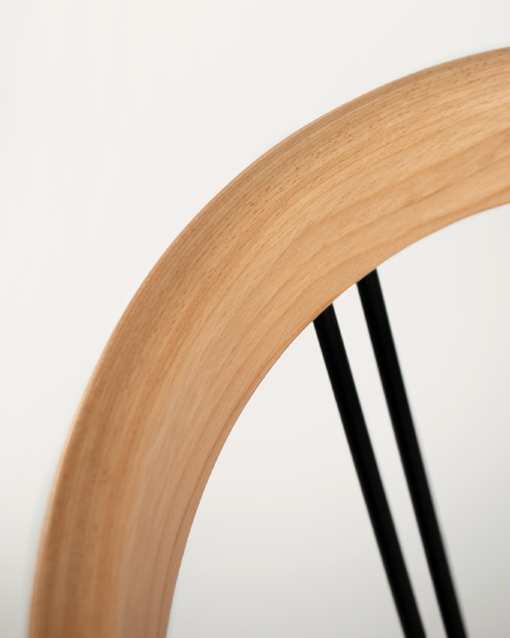 Zion chair with mother-of-pearl upholstery and natural oak structure