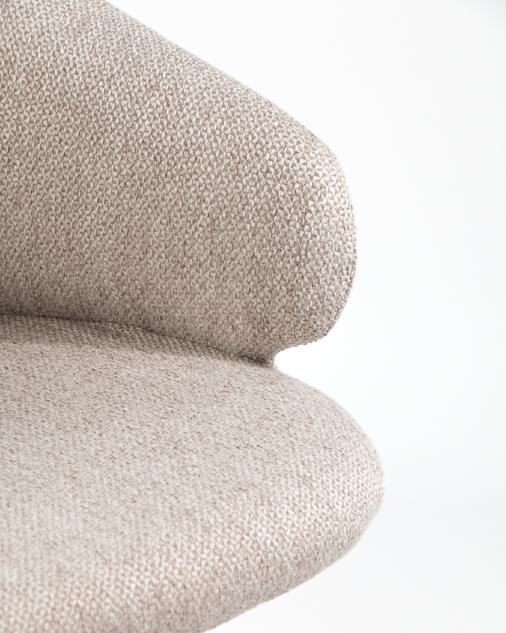 Zurich chair with brown upholstery and white metal legs