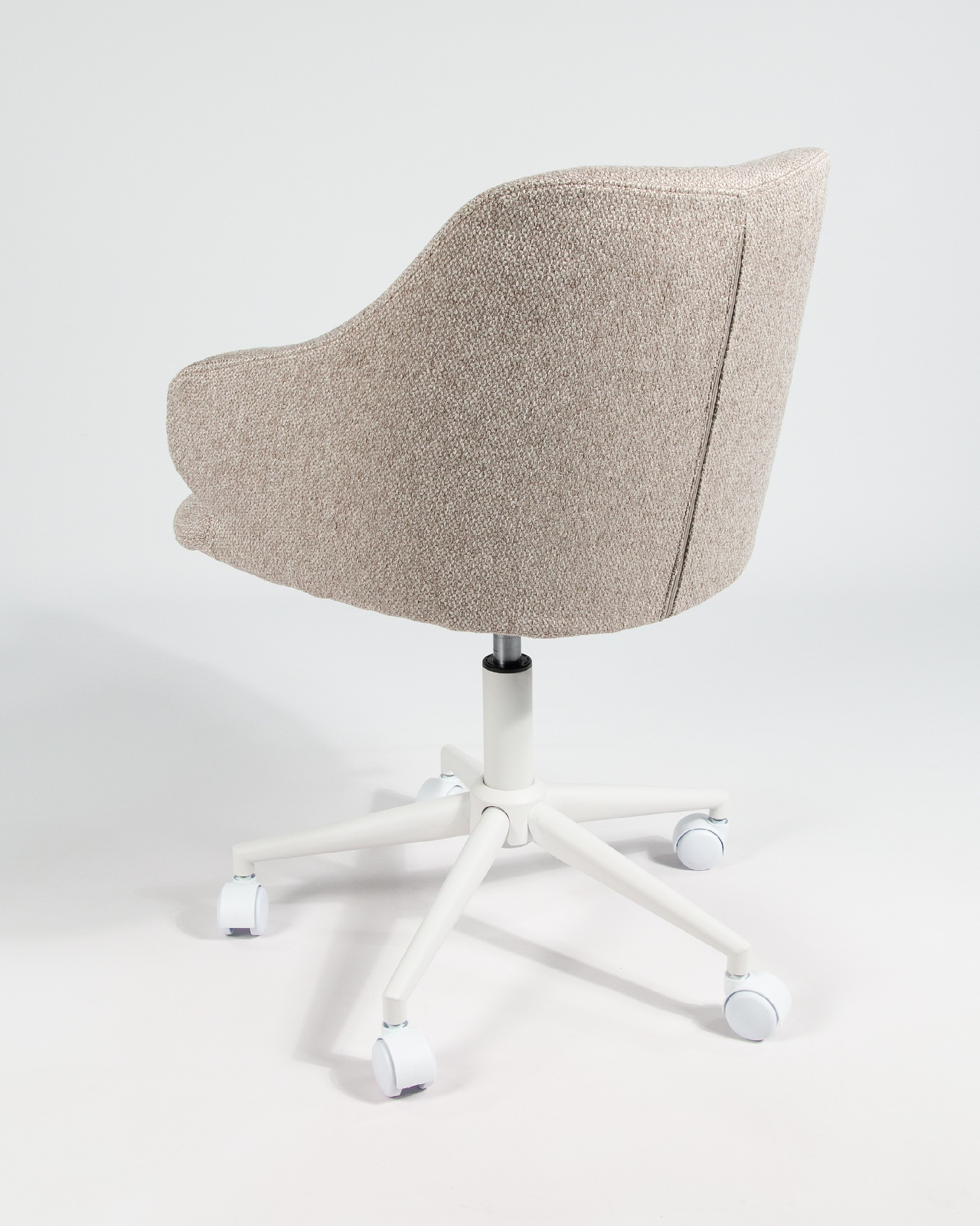 Zurich chair with brown upholstery and white metal legs