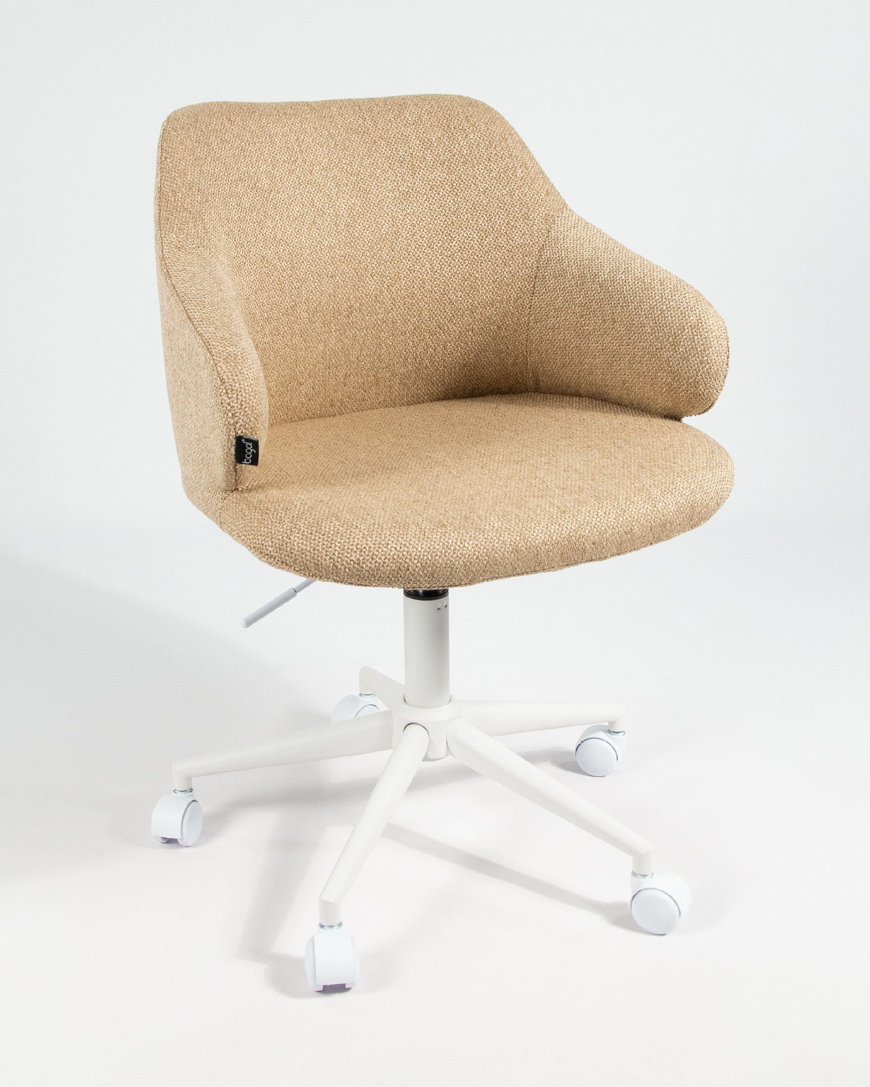 Zurich chair with mustard upholstery and white metal legs
