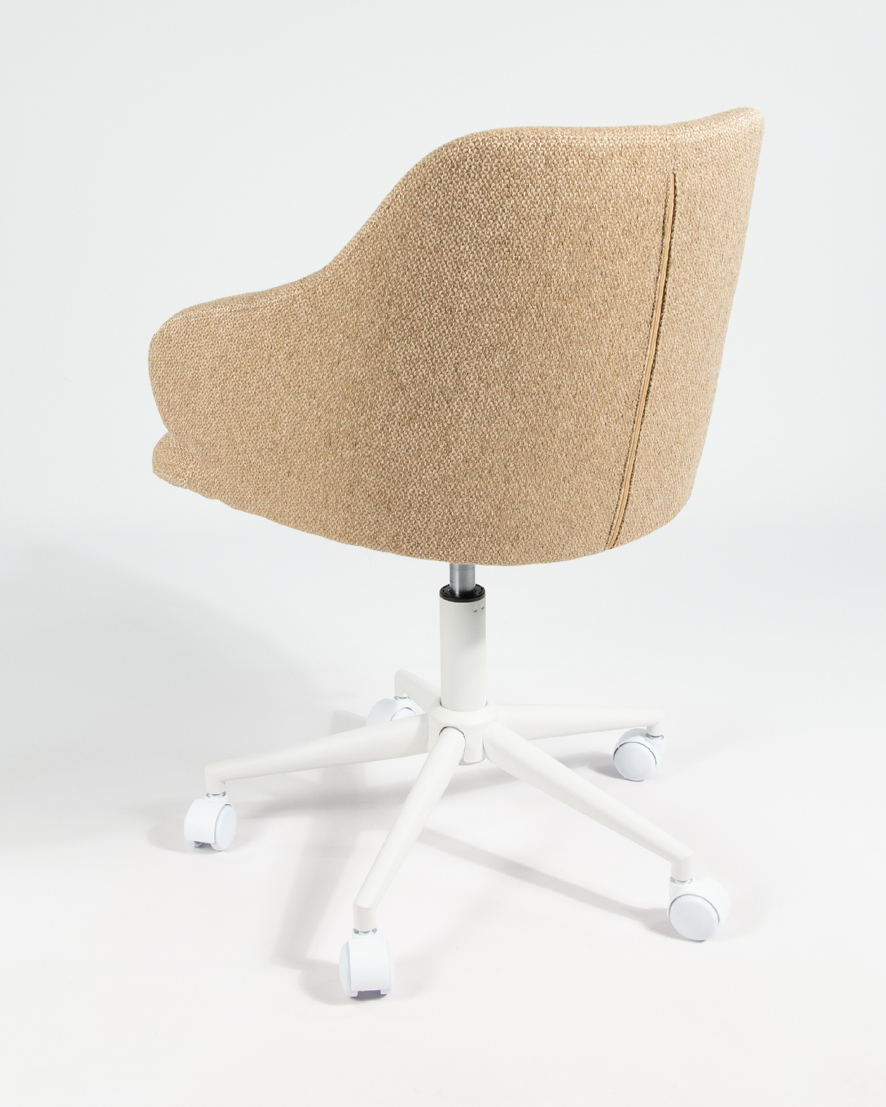 Zurich chair with mustard upholstery and white metal legs