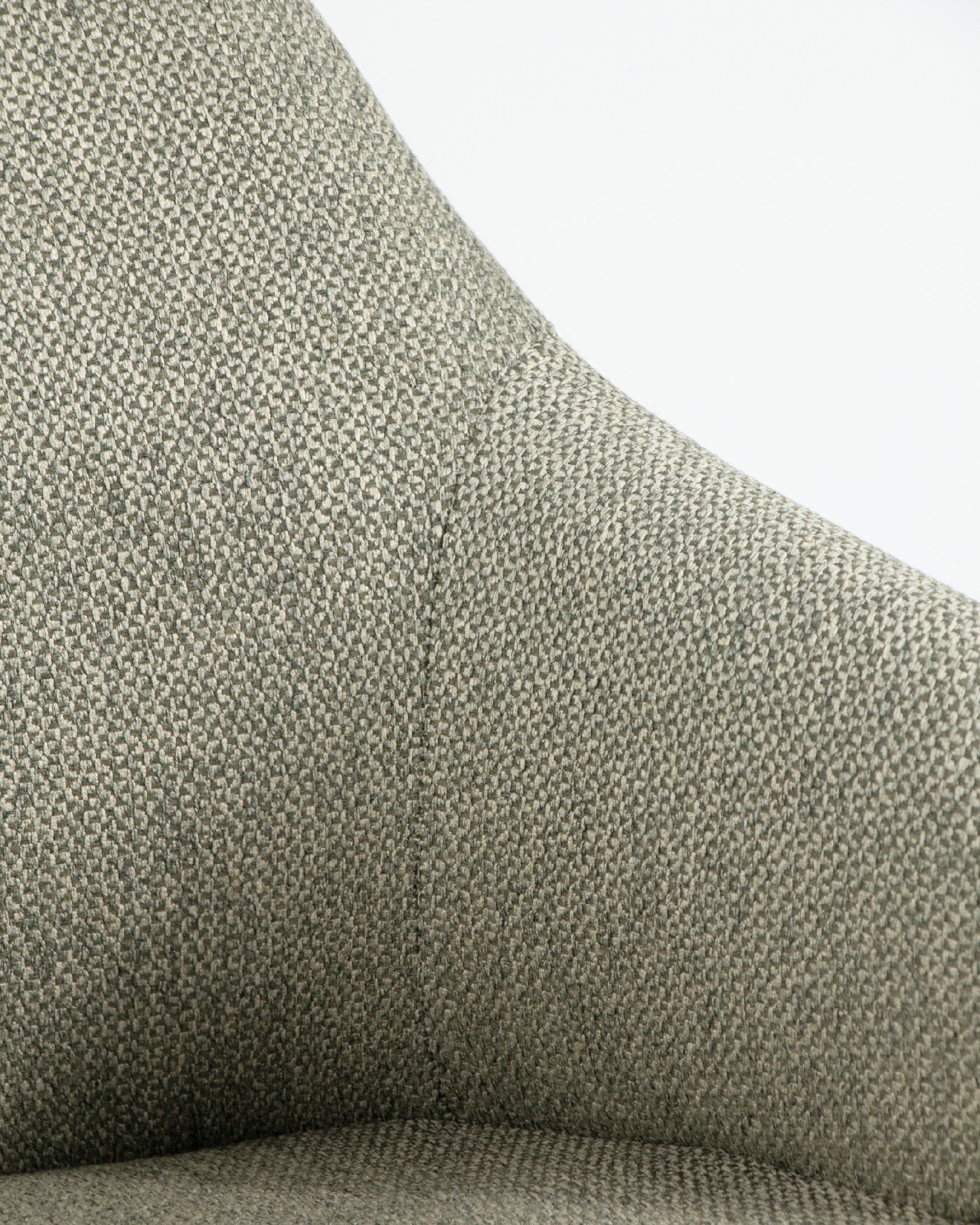 Zurich chair with green upholstery and white metal legs