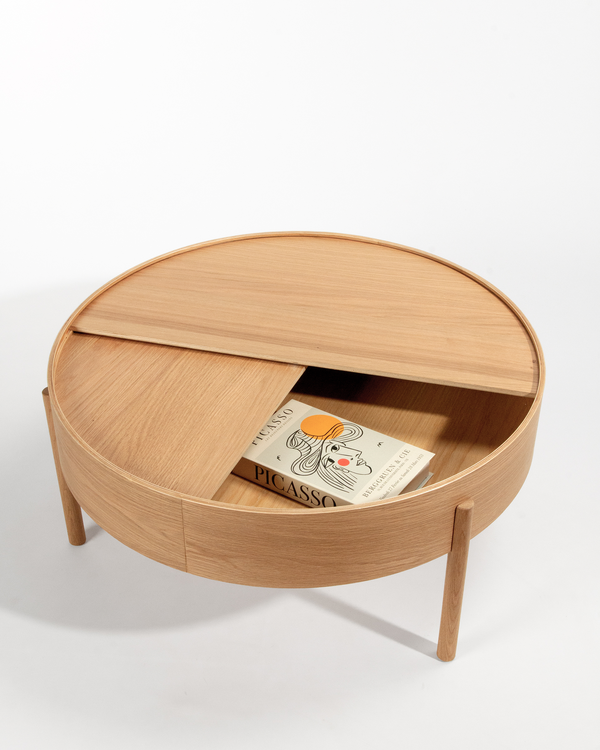 Mesa auxiliar Oasis redonda con acabado roble natural Ø 80 cm