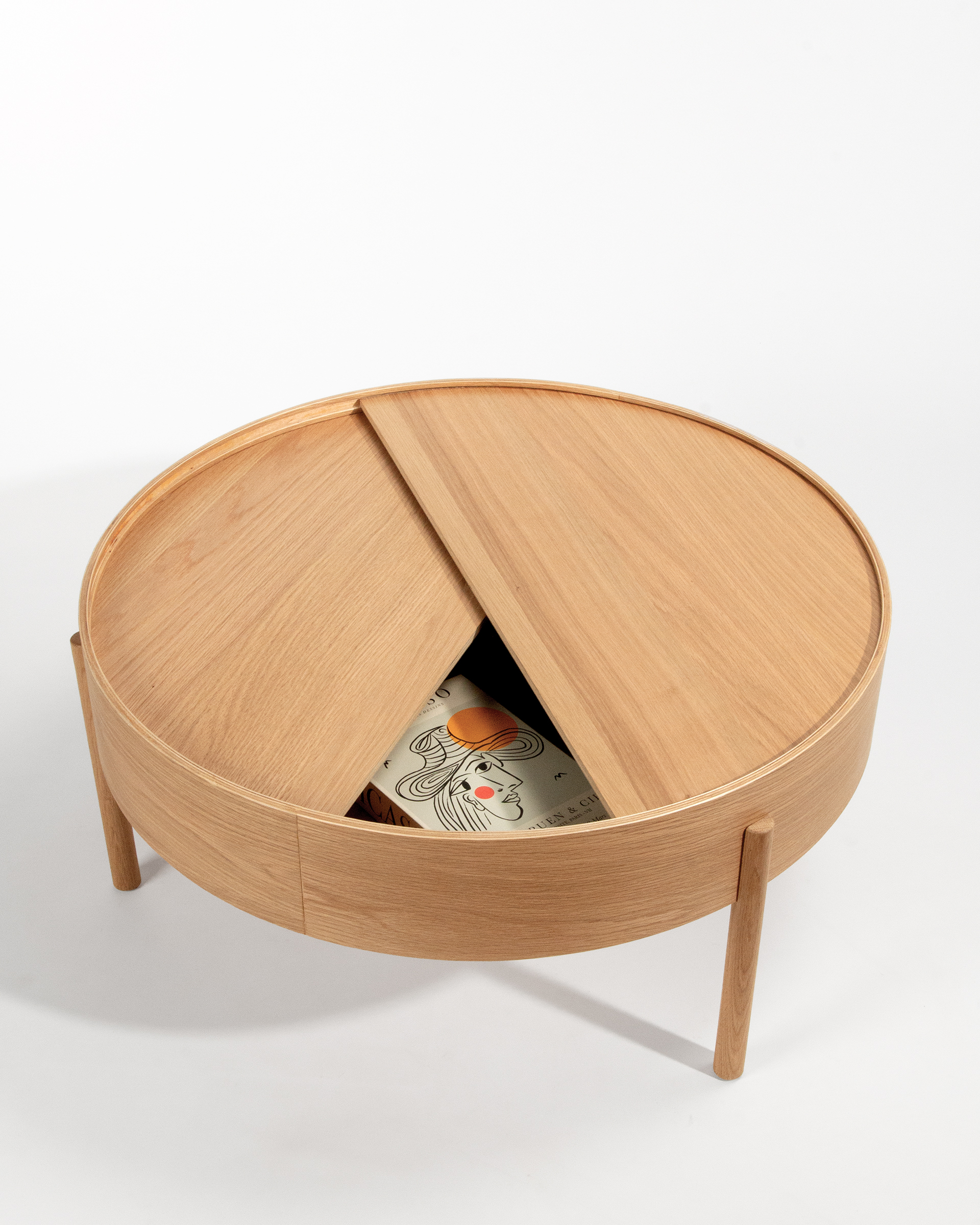 Mesa auxiliar Oasis redonda con acabado roble natural Ø 80 cm