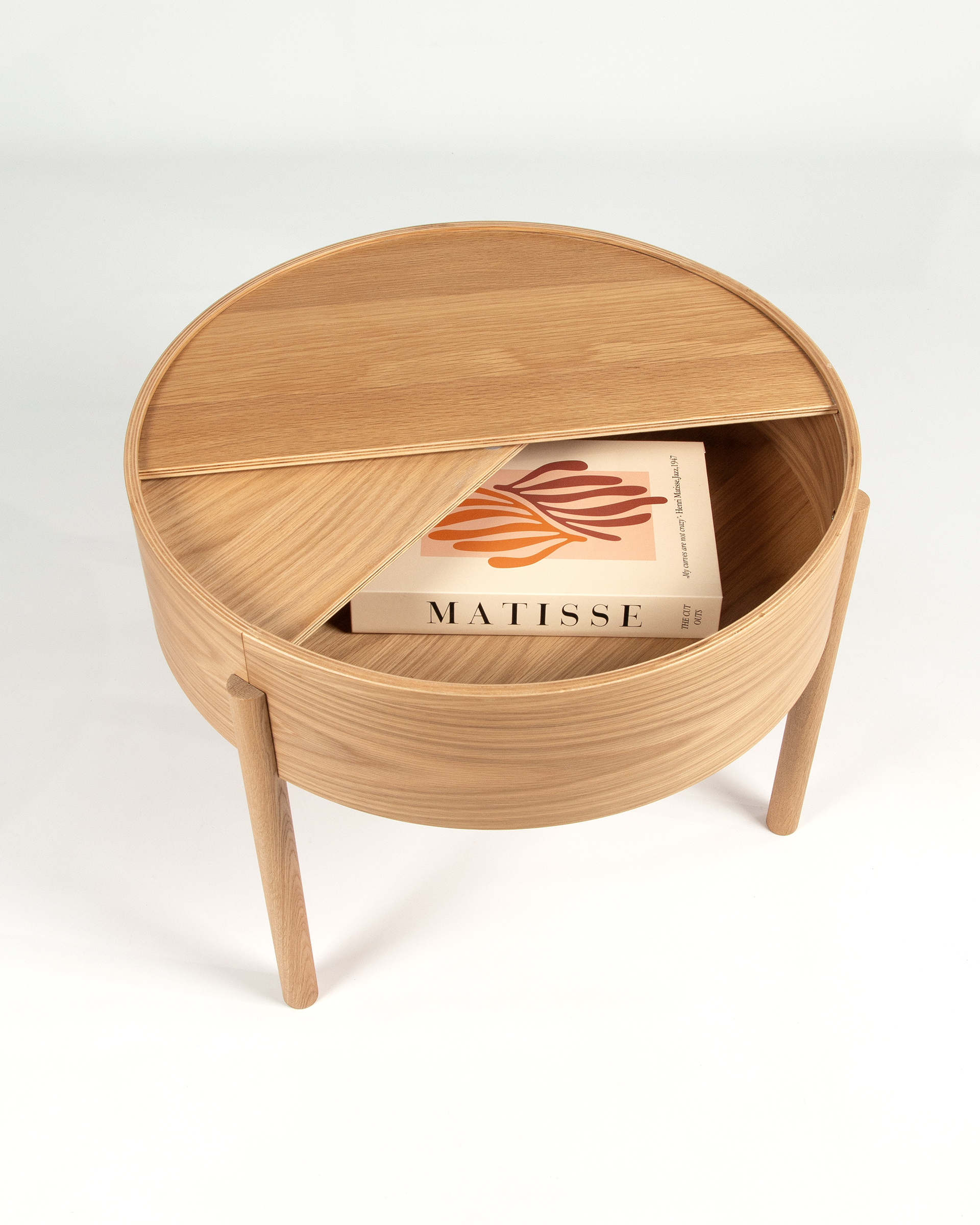 Table d'appoint Oasis ronde avec finition chêne naturel Ø 54 cm