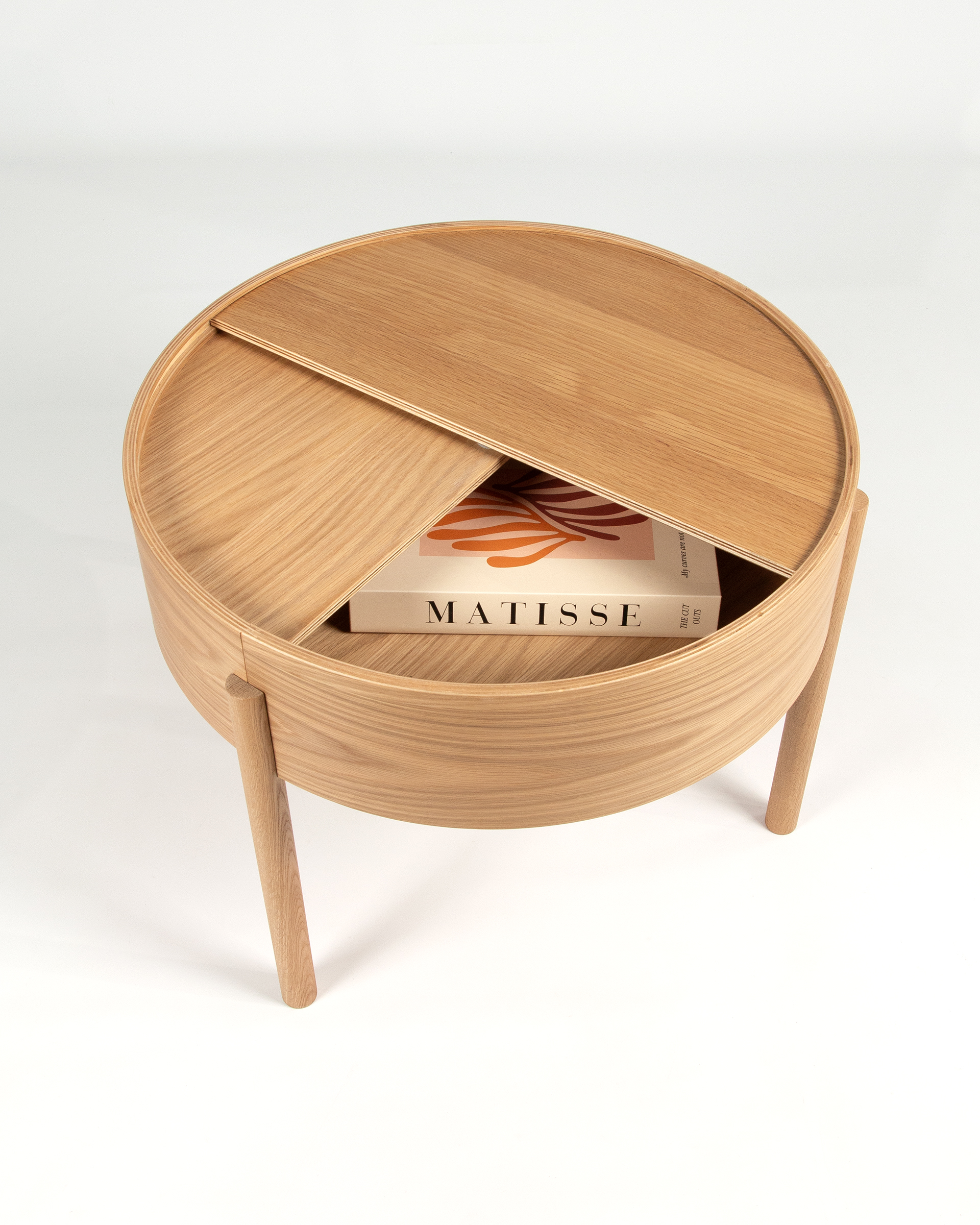 Table d'appoint Oasis ronde avec finition chêne naturel Ø 54 cm
